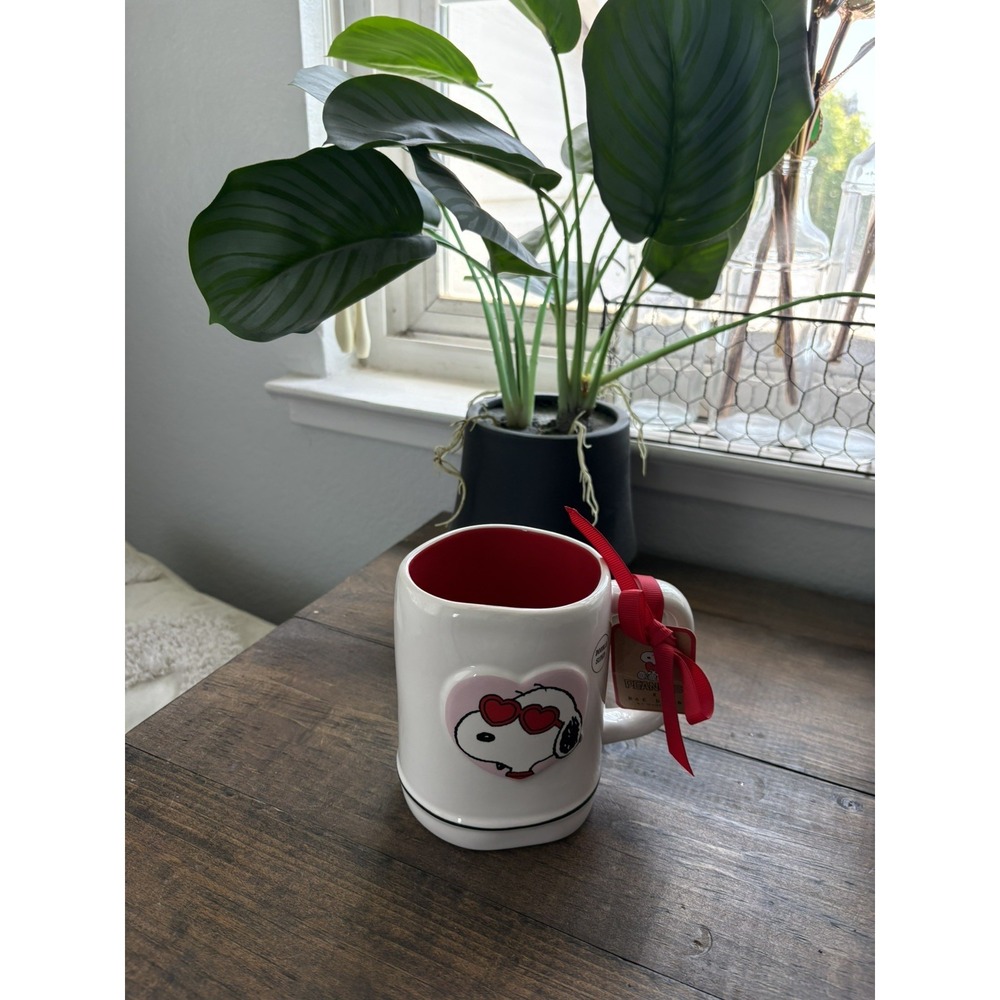 Rae Dunn X Peanuts Snoopy LOVE Valentine's Day Love Double sided Mug New
